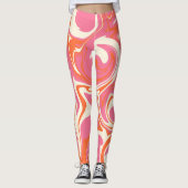 Spill - Rosa, Orange und Creme Leggings (Vorderseite)