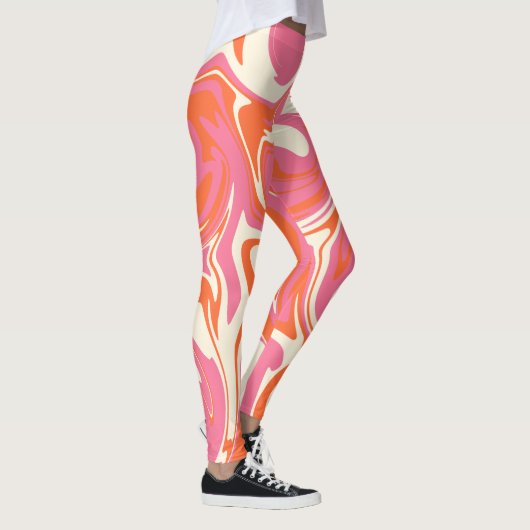 Spill - Rosa, Orange und Creme Leggings (Rechts)