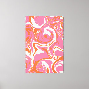 Spill - Rosa, Orange und Creme Leinwanddruck