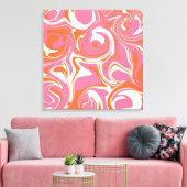 Spill - Rosa, Orange und Creme Leinwanddruck (Insitu (Wohnzimmer))