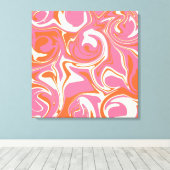 Spill - Rosa, Orange und Creme Leinwanddruck (Insitu (Holzboden))