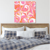 Spill - Rosa, Orange und Creme Leinwanddruck (Insitu (Schlafzimmer))