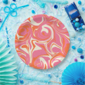 Spill - Rosa, Orange und Creme Pappteller (Party)