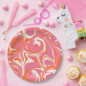 Spill - Rosa, Orange und Creme Pappteller (Party)
