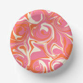 Spill - Rosa, Orange und Creme Pappteller (Vorderseite)