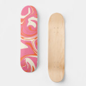 Spill - Rosa, Orange und Creme Skateboard (Vorderseite)