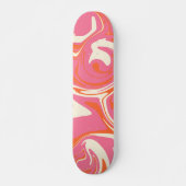 Spill - Rosa, Orange und Creme Skateboard (Vorne)