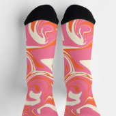 Spill - Rosa, Orange und Creme Socken (Oben)
