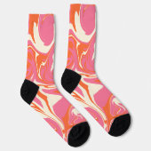 Spill - Rosa, Orange und Creme Socken (Rechts)