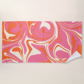 Spill - Rosa, Orange und Creme Strandtuch (Vorderseite)