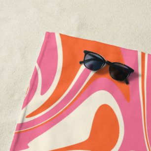 Spill - Rosa, Orange und Creme Strandtuch