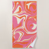 Spill - Rosa, Orange und Creme Strandtuch (Vorderseite)