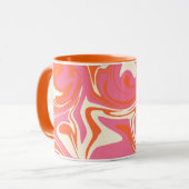 Spill - Rosa, Orange und Creme Tasse (Vorderseite Links)