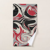 Spill - Rot, Grau, Schwarz und Knochenweiß Badhandtuch Set (Handtuch)