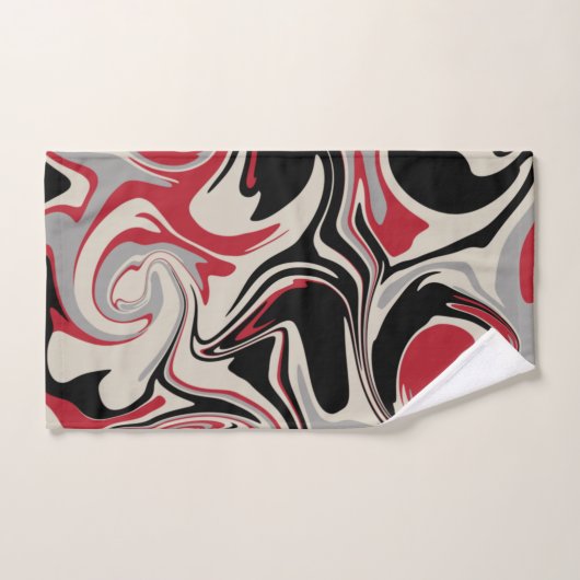 Spill - Rot, Grau, Schwarz und Knochenweiß Badhandtuch Set (Handtuch)