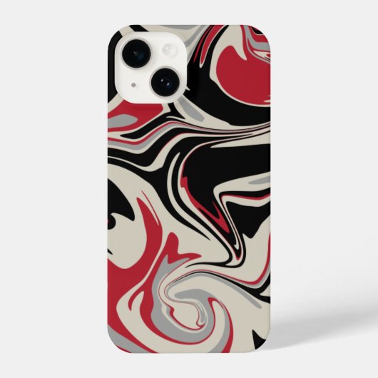 Spill - Rot, Grau, Schwarz und Knochenweiß iPhone Hülle (Rückseite)