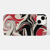 Spill - Rot, Grau, Schwarz und Knochenweiß iPhone Hülle (Rückseite (Horizontal))