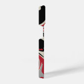 Spill - Rot, Grau, Schwarz und Knochenweiß iPhone Hülle (Rechte Seite)