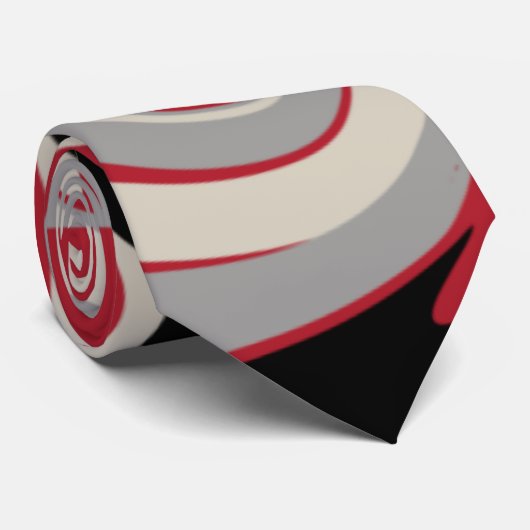 Spill - Rot, Grau, Schwarz und Knochenweiß Krawatte (Gerollt)