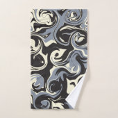 Spill - Schwarz, Grau und Creme Badhandtuch Set (Handtuch)