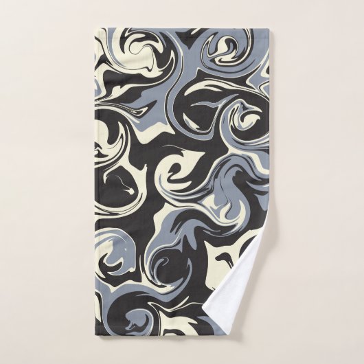 Spill - Schwarz, Grau und Creme Badhandtuch Set (Handtuch)