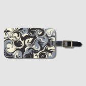 Spill - Schwarz, Grau und Creme Gepäckanhänger (Vorderseite (Horizontal))