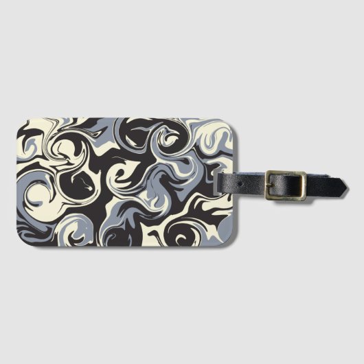 Spill - Schwarz, Grau und Creme Gepäckanhänger (Vorderseite (Horizontal))