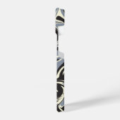 Spill - Schwarz, Grau und Creme iPhone Hülle (Linke Seite)