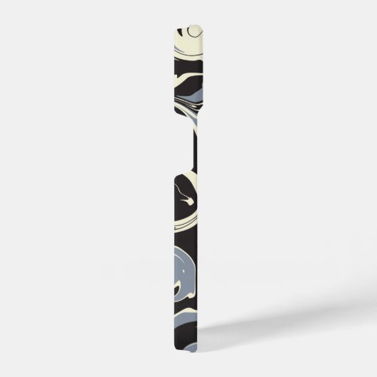 Spill - Schwarz, Grau und Creme iPhone Hülle (Rechte Seite)