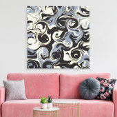 Spill - Schwarz, Grau und Creme Leinwanddruck (Insitu (Wohnzimmer))