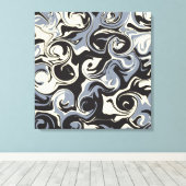 Spill - Schwarz, Grau und Creme Leinwanddruck (Insitu (Holzboden))