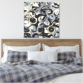 Spill - Schwarz, Grau und Creme Leinwanddruck (Insitu (Schlafzimmer))