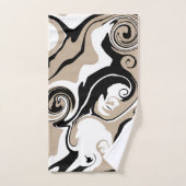 Spill - Taupe, Schwarz und Weiß Badhandtuch Set (Handtuch)