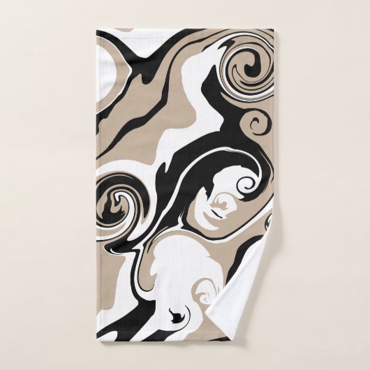 Spill - Taupe, Schwarz und Weiß Badhandtuch Set (Handtuch)