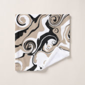 Spill - Taupe, Schwarz und Weiß Badhandtuch Set (Waschlappen)