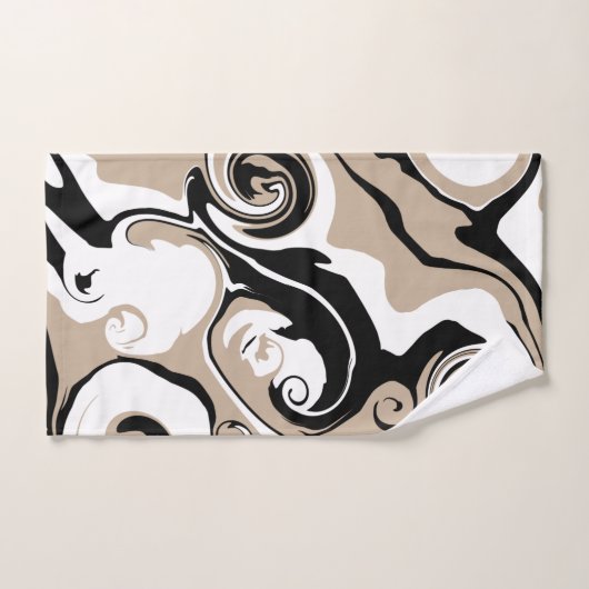 Spill - Taupe, Schwarz und Weiß Badhandtuch Set (Handtuch)