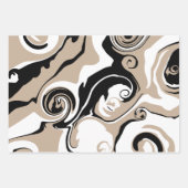 Spill - Taupe, Schwarz und Weiß Geschenkpapier Set (Vorderseite 3)