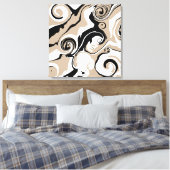 Spill - Taupe, Schwarz und Weiß Leinwanddruck (Insitu (Schlafzimmer))