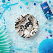 Spill - Taupe, Schwarz und Weiß Pappteller (Party)