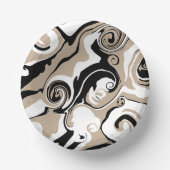 Spill - Taupe, Schwarz und Weiß Pappteller (Vorderseite)