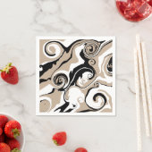 Spill - Taupe, Schwarz und Weiß Serviette (Beispiel)