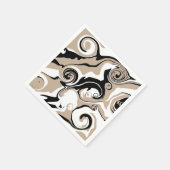 Spill - Taupe, Schwarz und Weiß Serviette (Ecke)