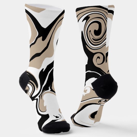 Spill - Taupe, Schwarz und Weiß Socken (Gewinkelt)