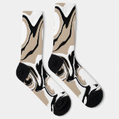 Spill - Taupe, Schwarz und Weiß Socken (Rechts)