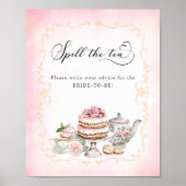 Spill the Tee Brautparty Advice Sign Poster (Vorne)