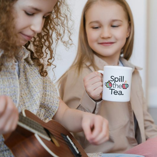 Spill the Tee Funny Coffee Tasse