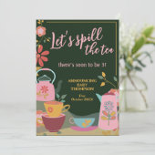 Spill the Tee Niedlich Baby Pregnancy Ankündigung (Stehend Vorderseite)