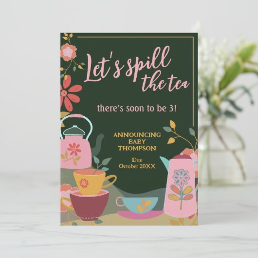 Spill the Tee Niedlich Baby Pregnancy Ankündigung (Stehend Vorderseite)