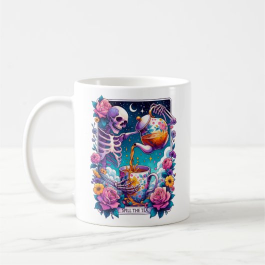 Spill the Tee Skeleton Tarot Card Kaffeetasse (Links)