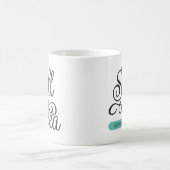 Spill the Tee Trendy Typografy Black Aquamarin Kaffeetasse (Mittel)